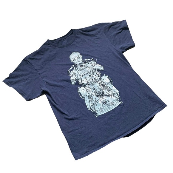 Star Wars Droid Tower Disney Lucas Film T-Shirt Size Large Blue Graphic Tee - Picture 4 of 6